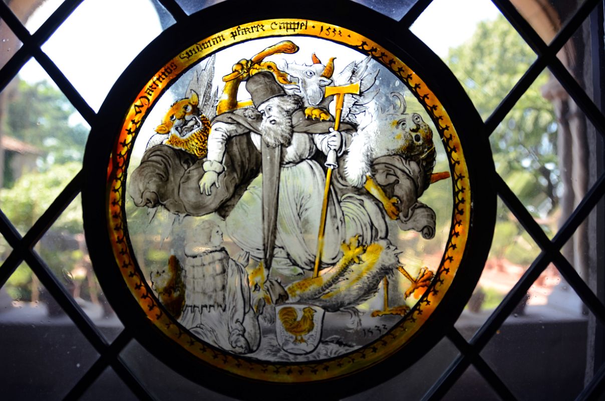 New York Cloisters 31 010 Glass Gallery - Roundel with the Temptation of Saint Anthony - Germany 1532